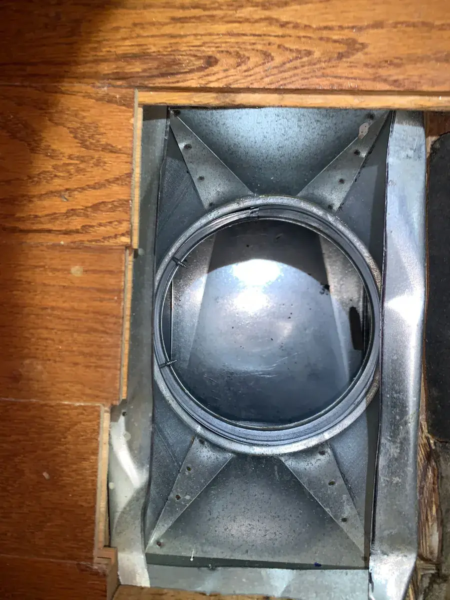 Real duct cleaning job photo — buildup inside a residential duct system
